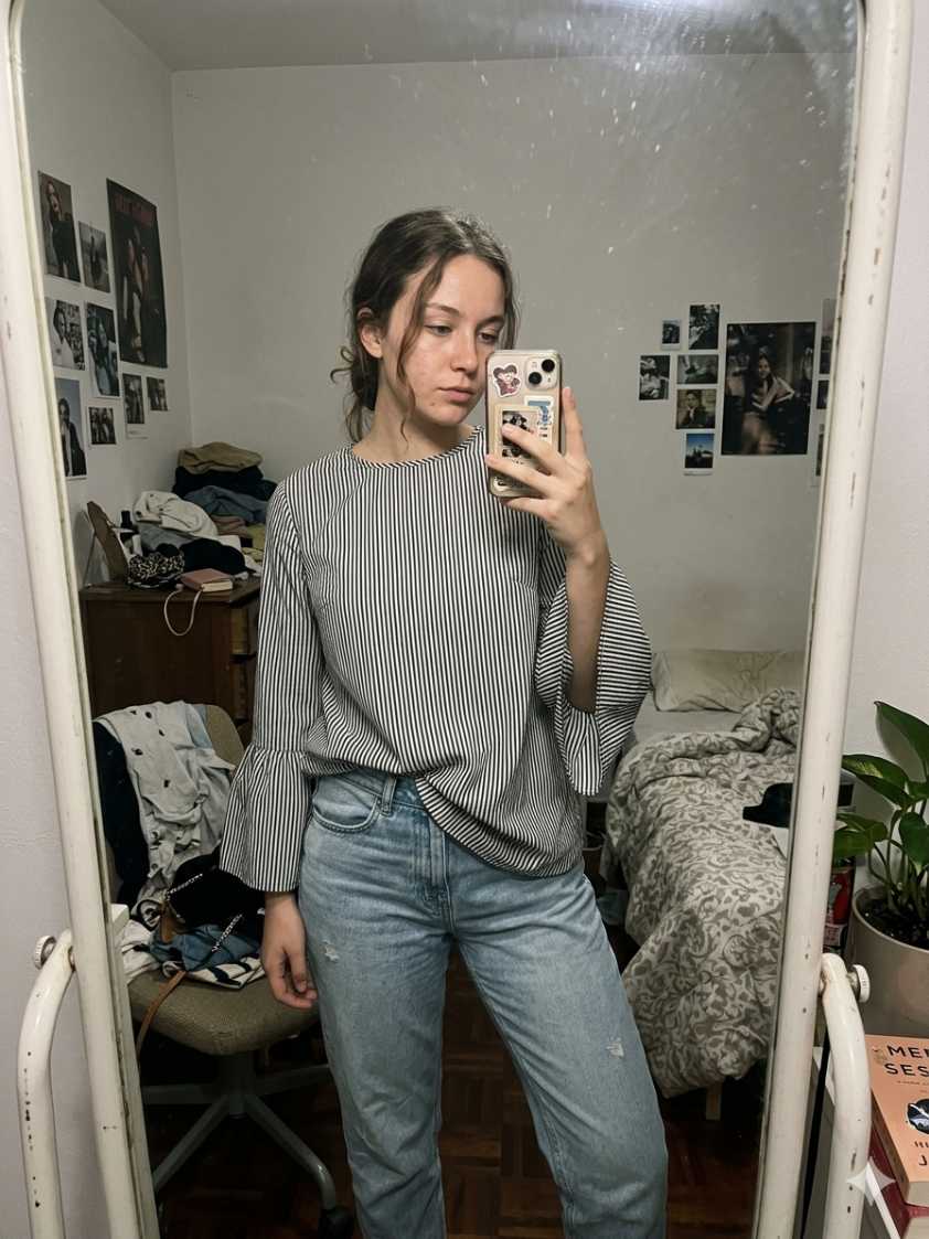 Striped Bell Sleeve Top