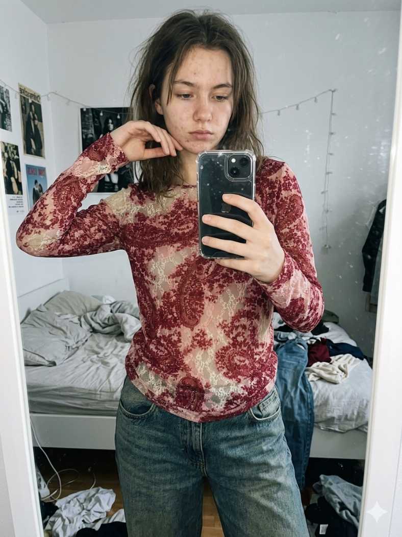 Sheer Floral Top