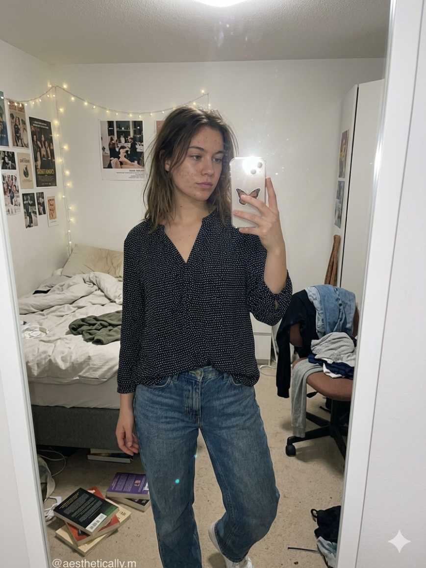 Black Dotted Top