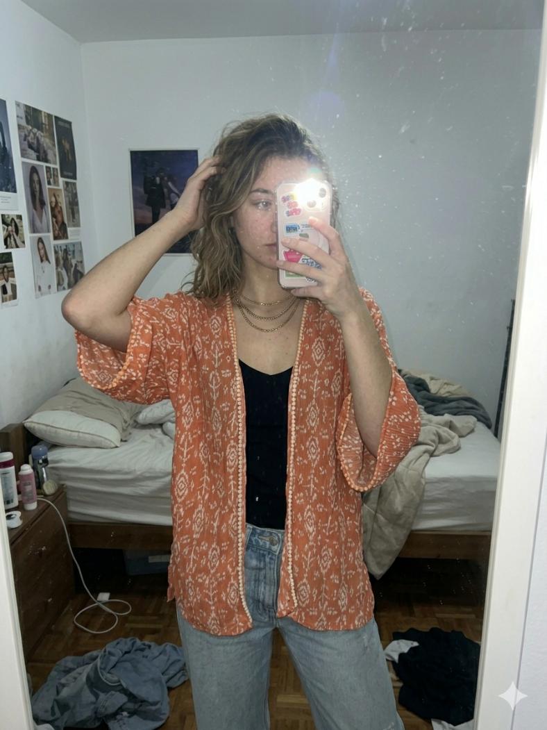Boho Print Overlay Top