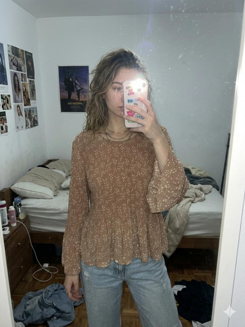 Temt Crinkle Dotted Top