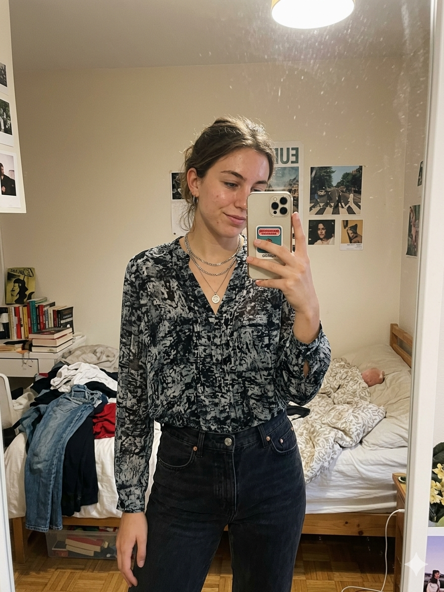 Black & White Printed Top