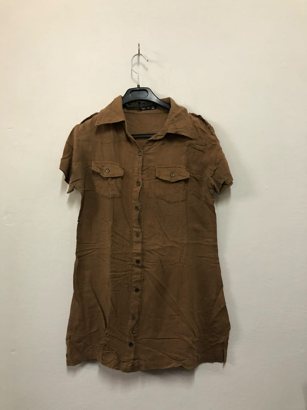 Brown Utility Shirt Dress