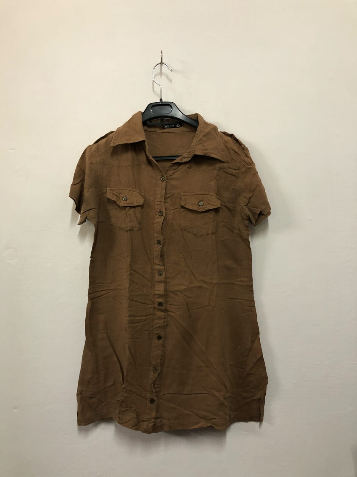 Brown Utility Shirt Dress