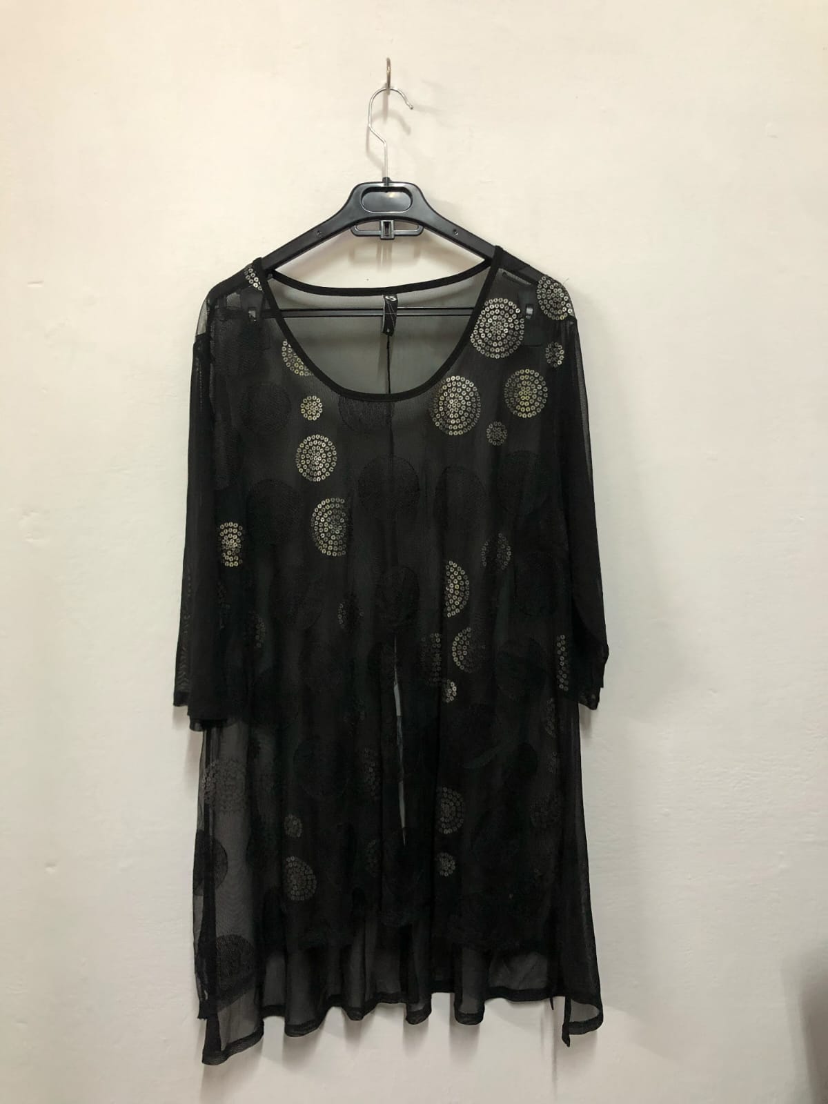 TS Black Sheer Overlay Top