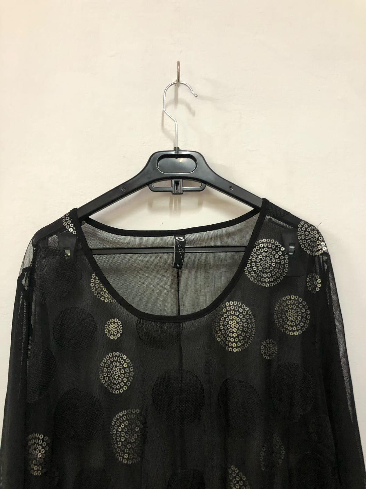 TS Black Sheer Overlay Top