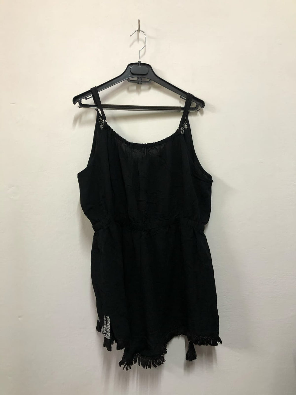 Black Embroidered Romper