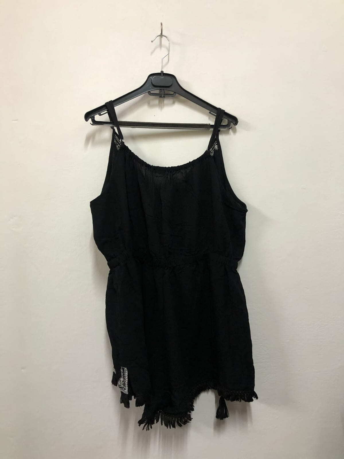 Black Embroidered Romper