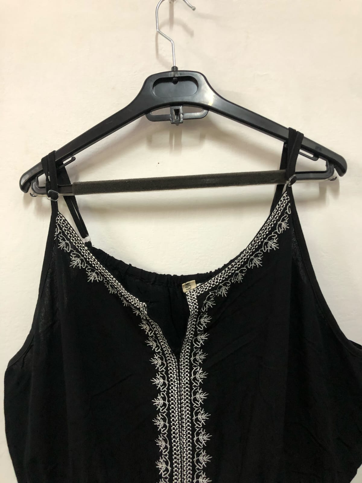 Black Embroidered Romper