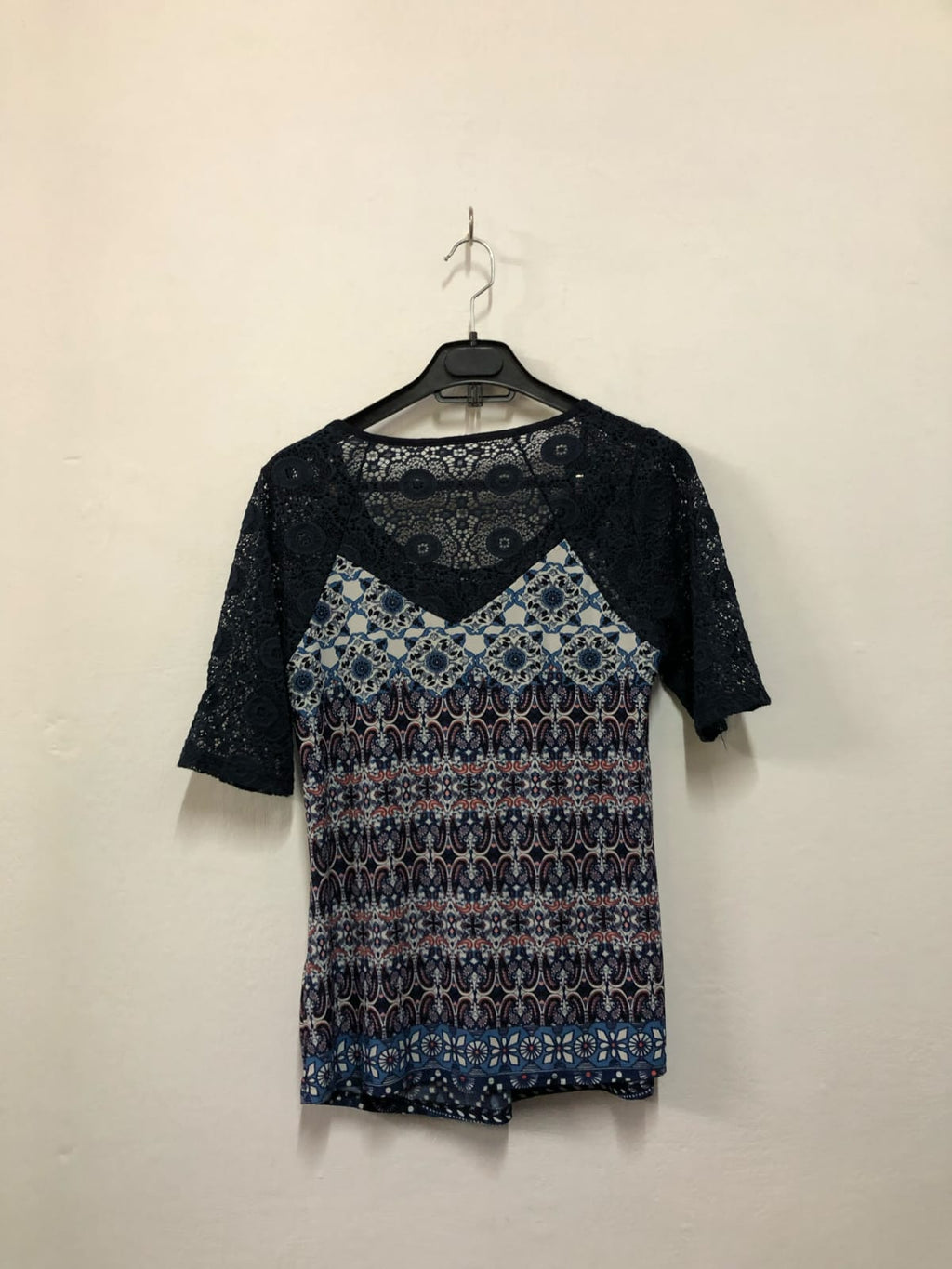 Boho Printed Lace Top