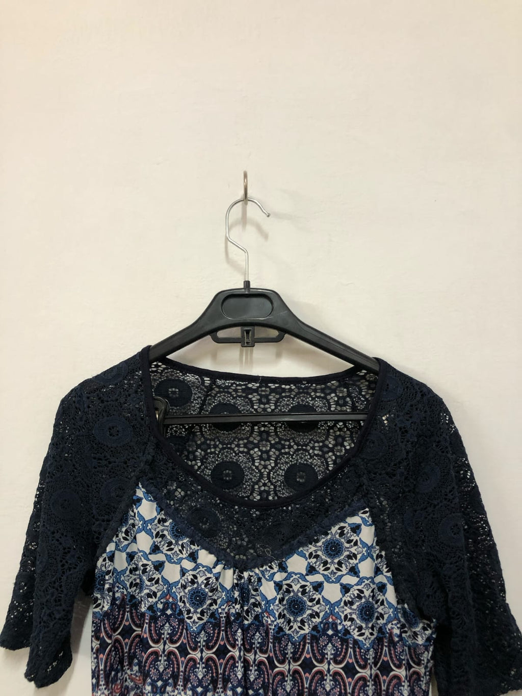 Boho Printed Lace Top