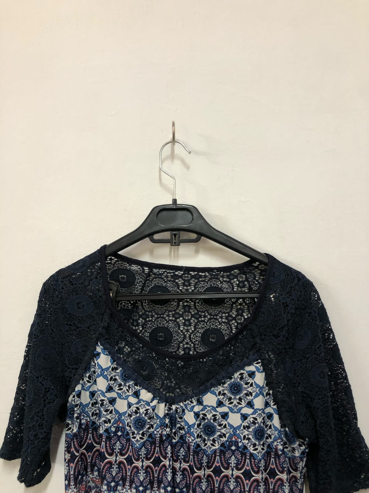 Boho Printed Lace Top