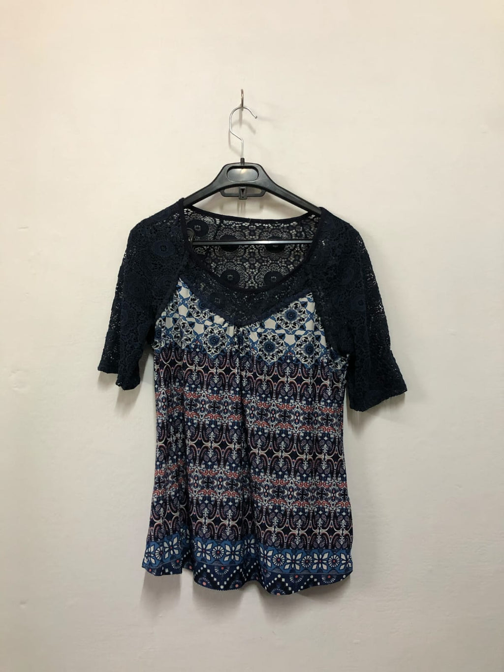 Boho Printed Lace Top
