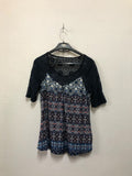 Boho Printed Lace Top