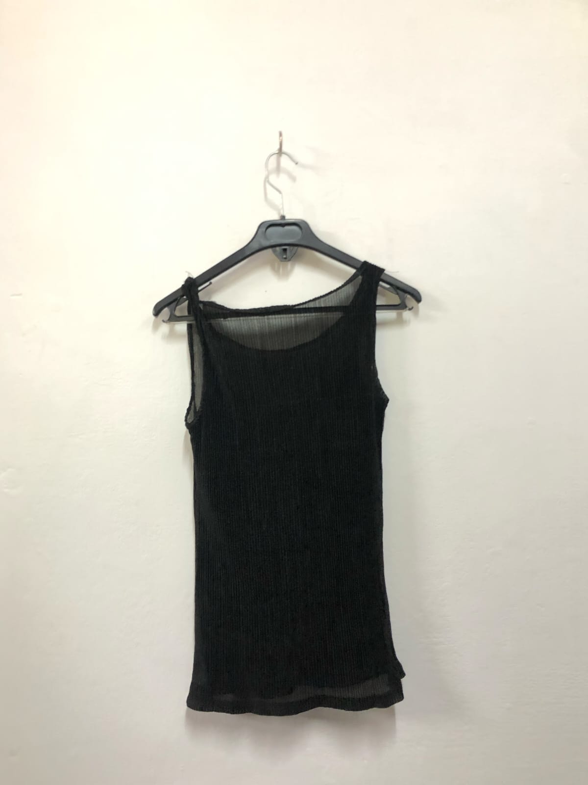 Black Ribbed Sleeveless Top