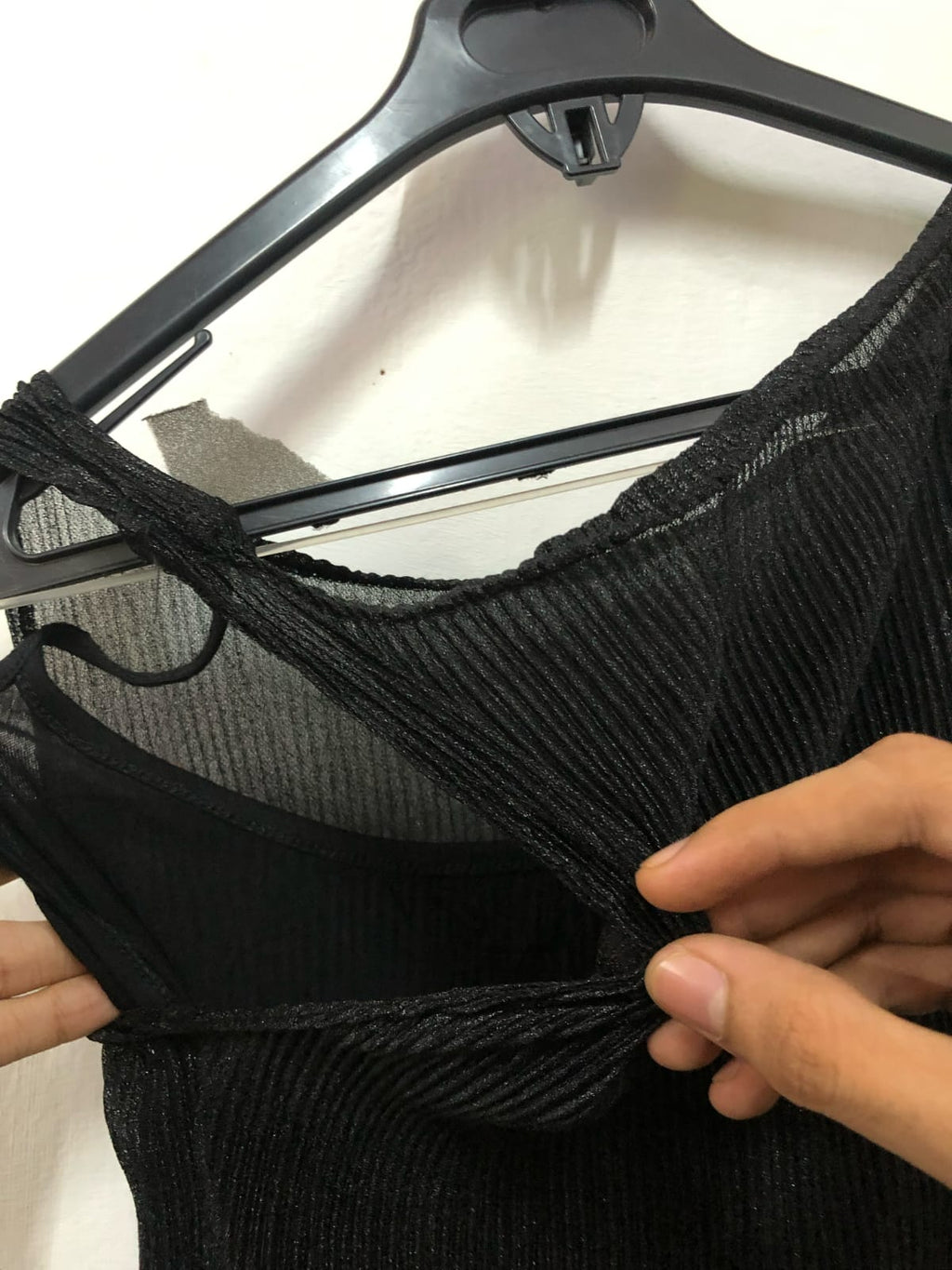 Black Ribbed Sleeveless Top