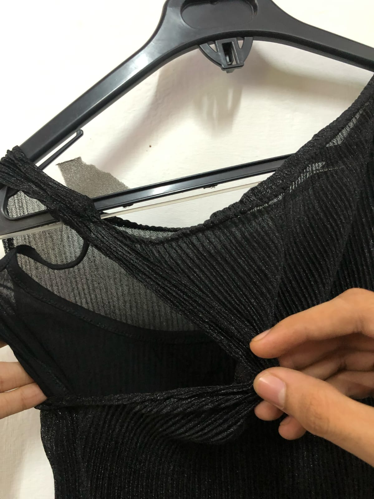Black Ribbed Sleeveless Top