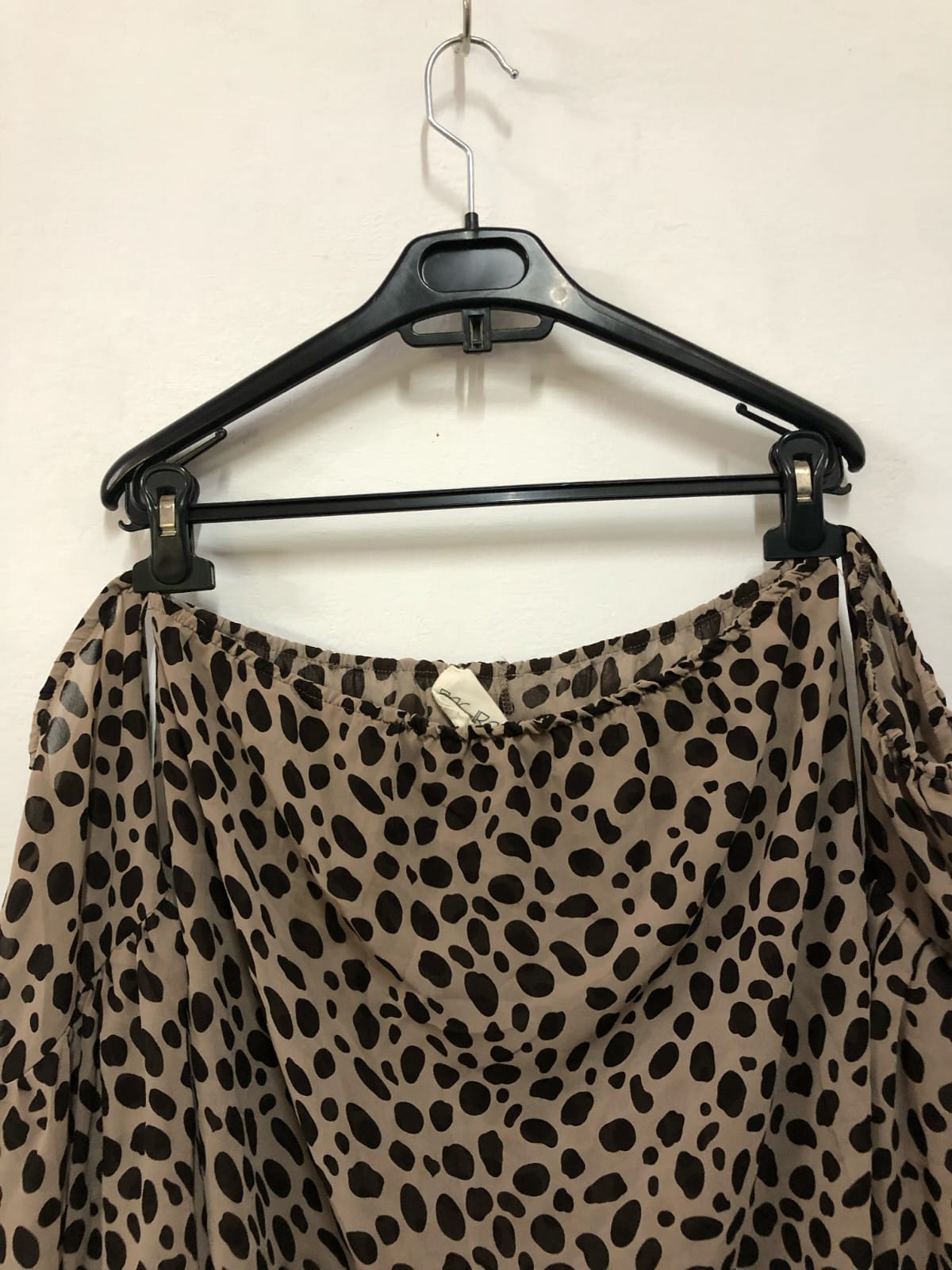 Cream Dotted Midi Dress