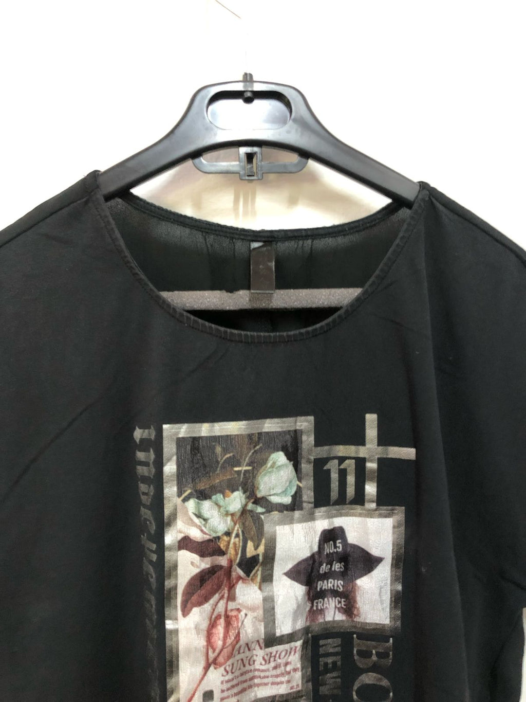 Printed Black Graphic Tee