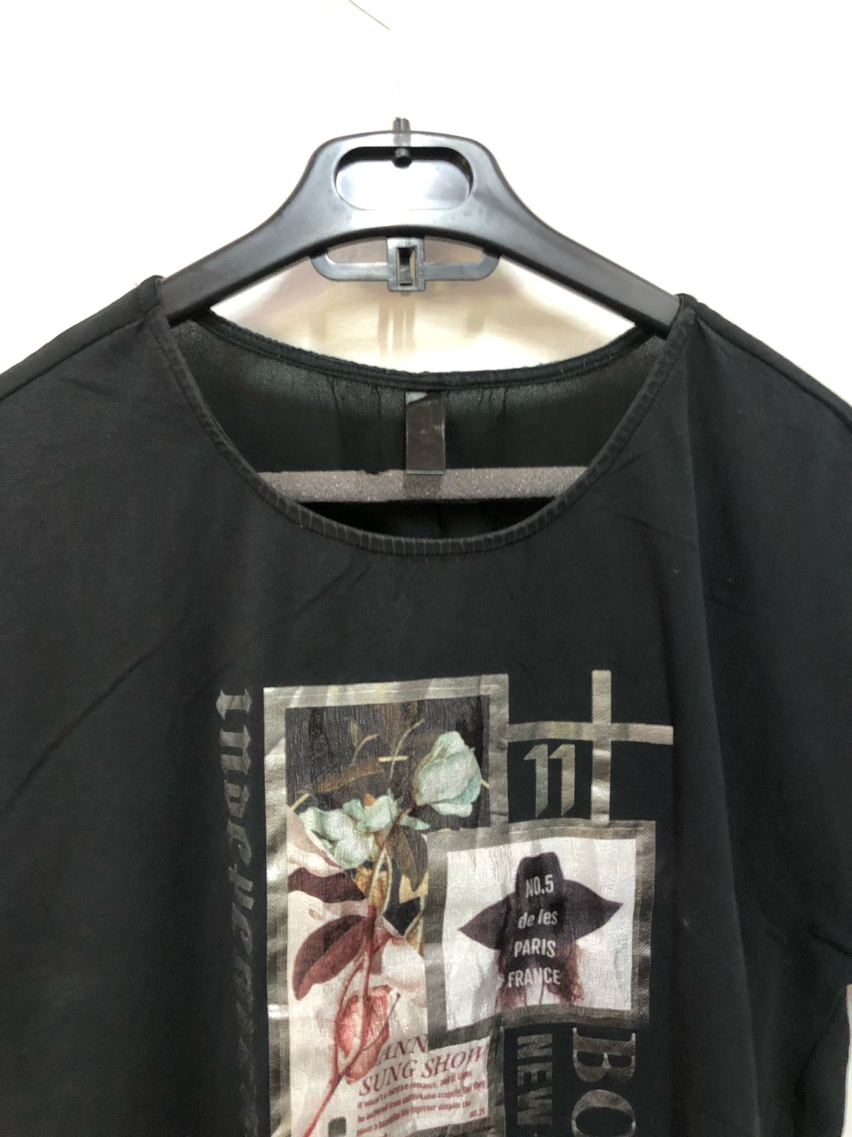 Printed Black Graphic Tee