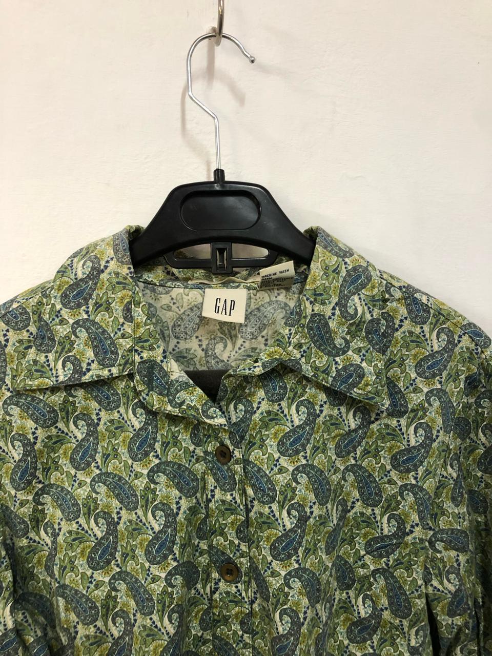 Green Paisley Print Shirt
