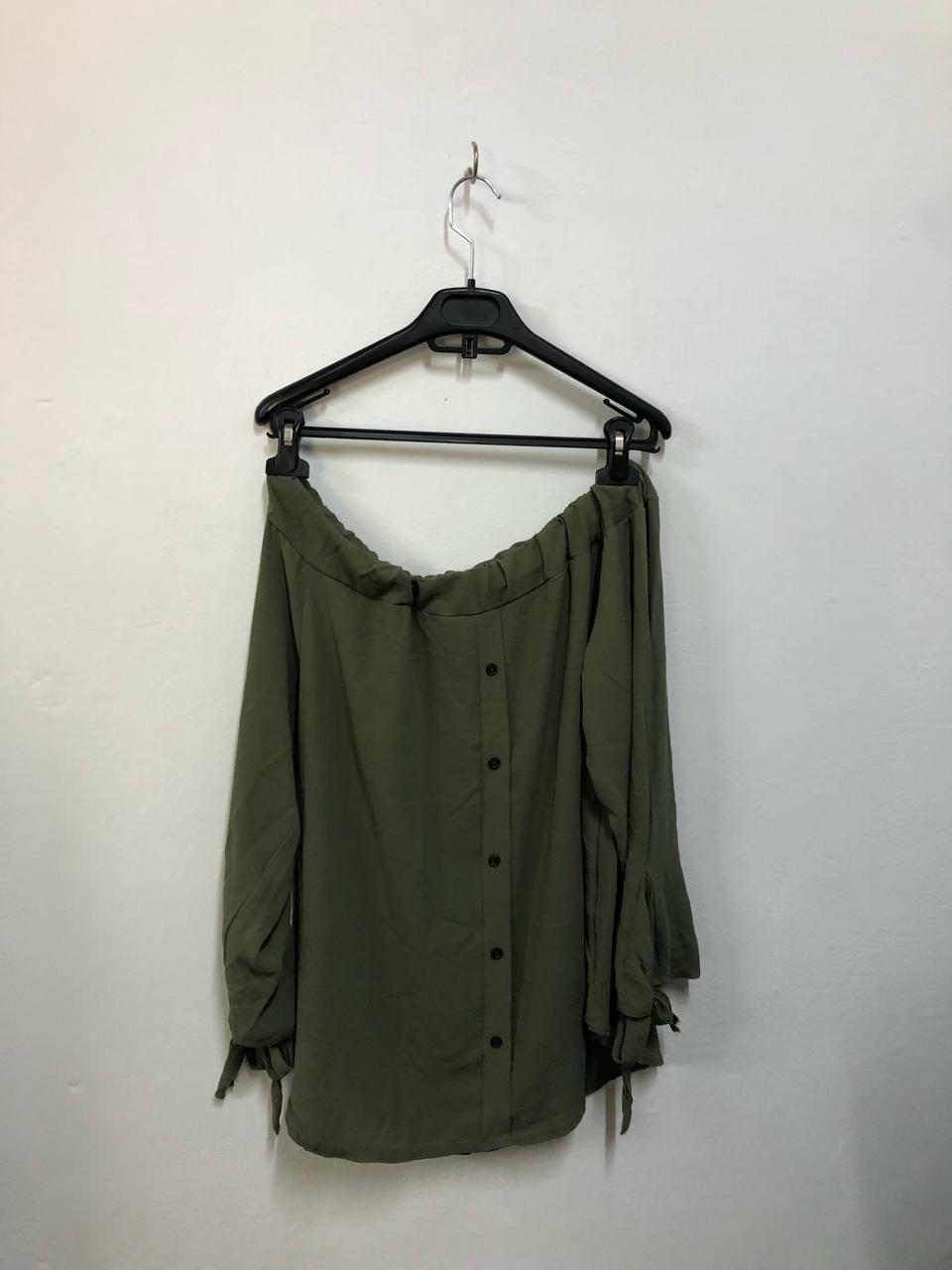 Olive Off-Shoulder Top