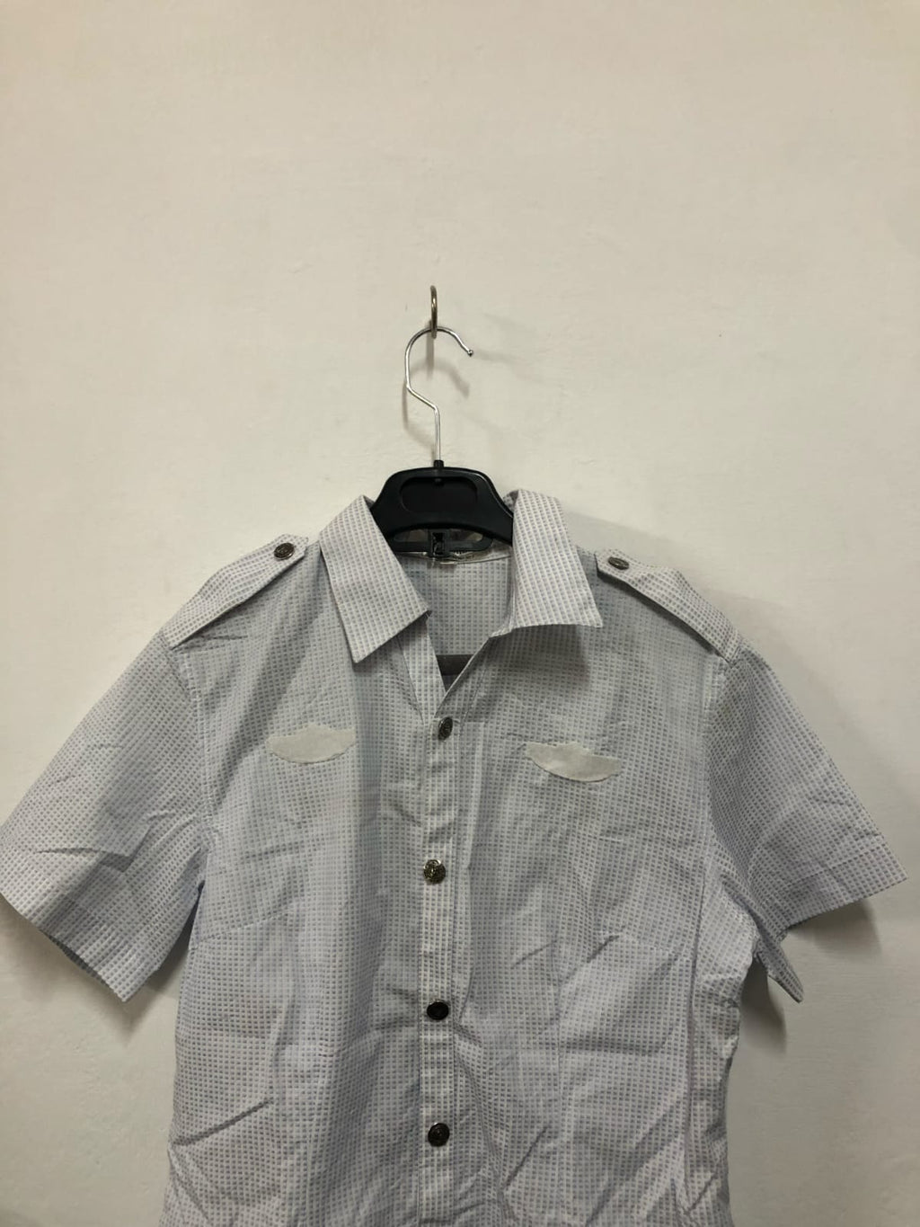 Blue Dotted Button-Up Shirt