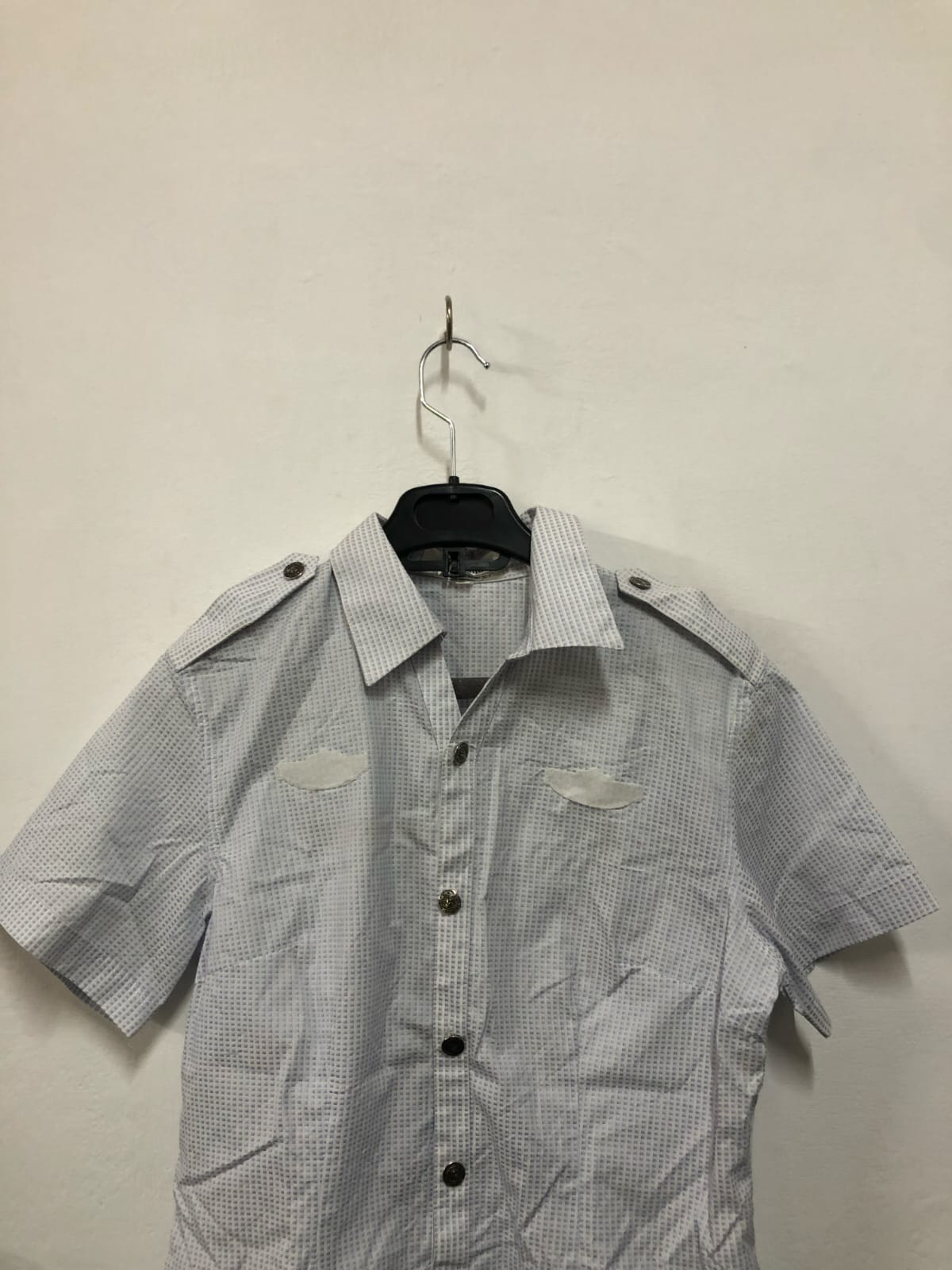 Blue Dotted Button-Up Shirt