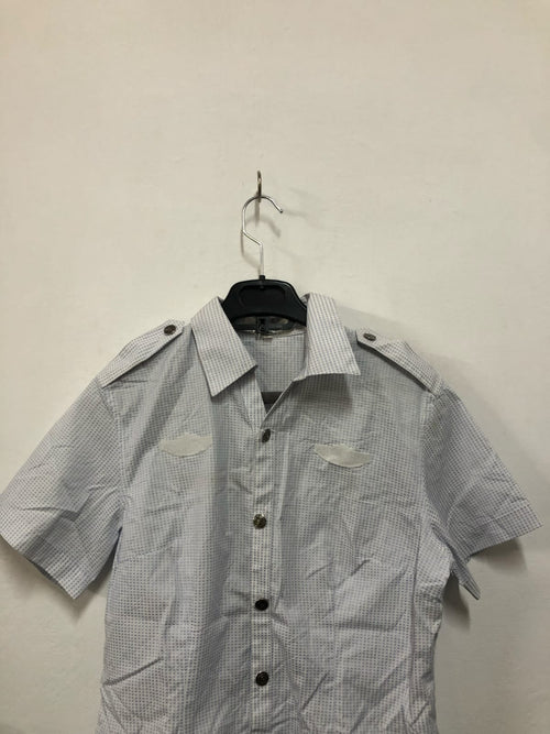 Blue Dotted Button-Up Shirt