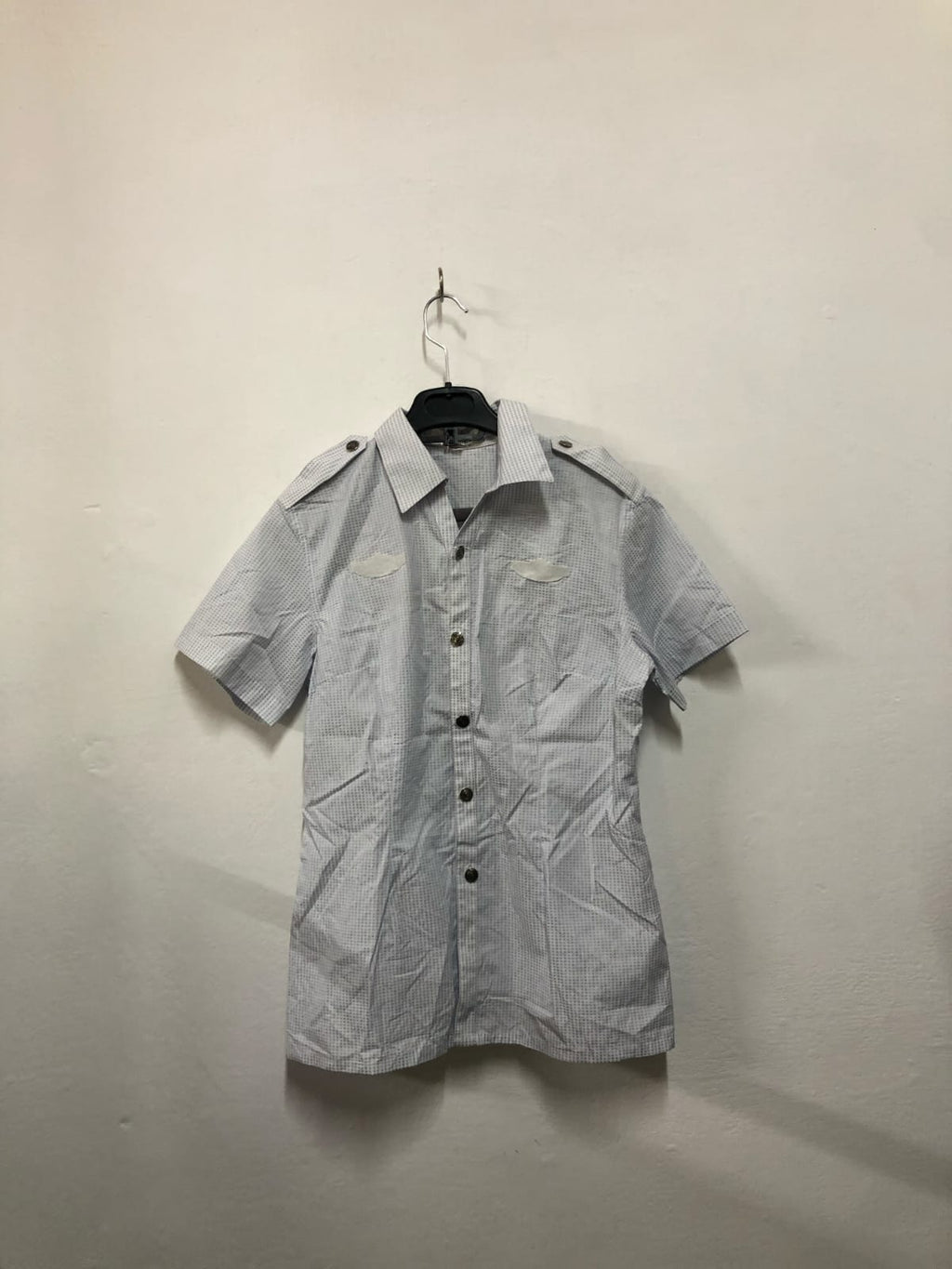 Blue Dotted Button-Up Shirt