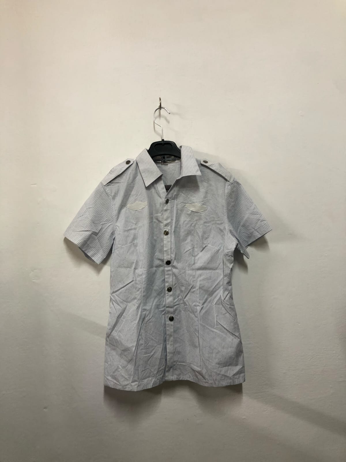Blue Dotted Button-Up Shirt