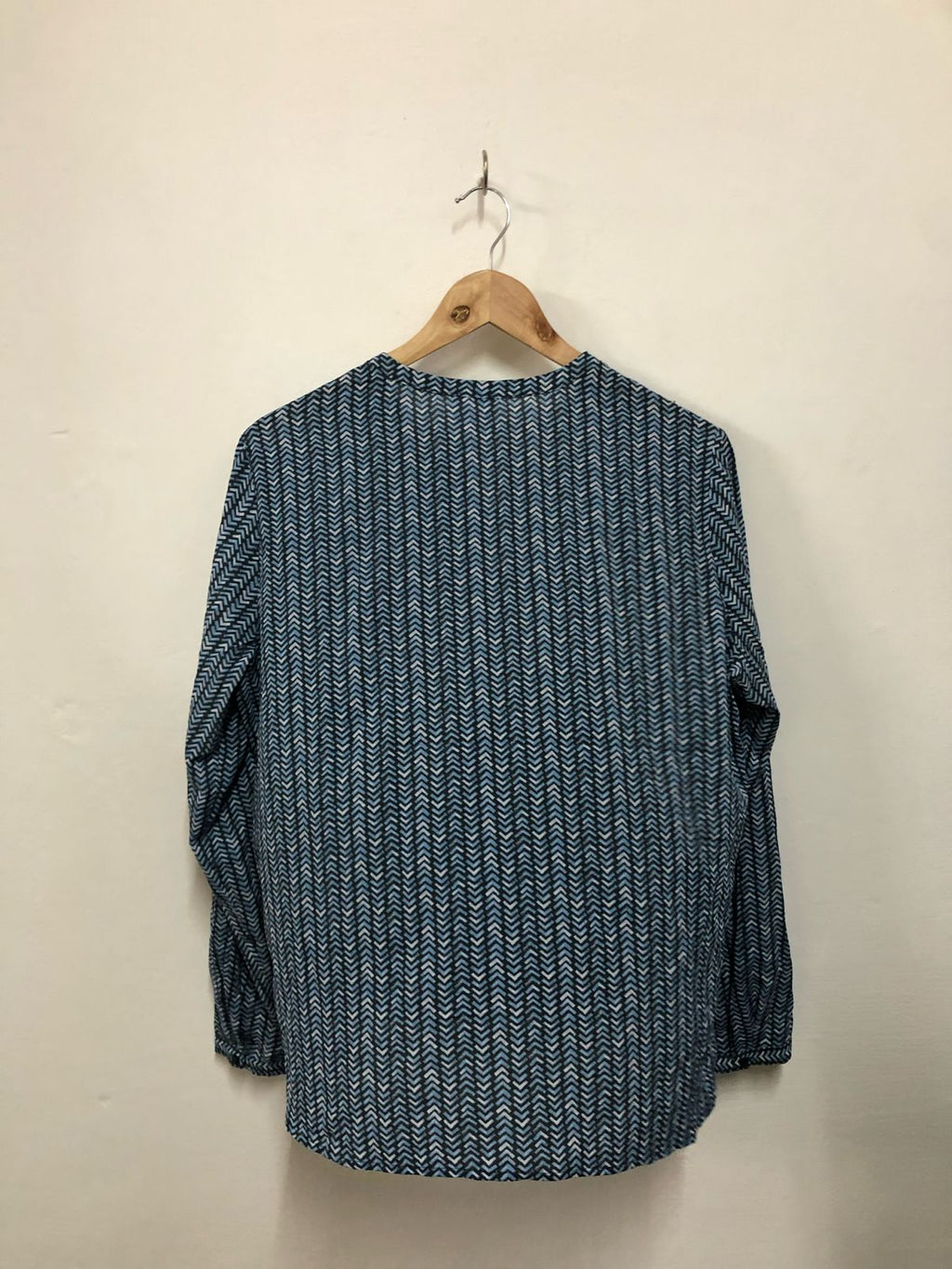 Blue Chevron Print Top