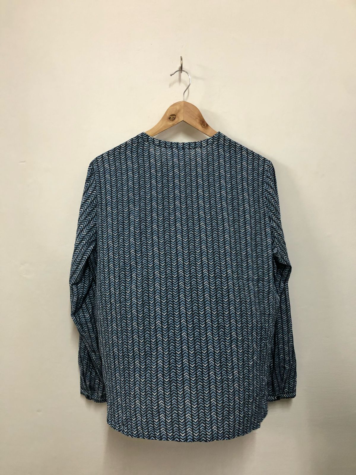 Blue Chevron Print Top