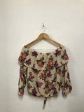 Brown Floral Off-Shoulder Top