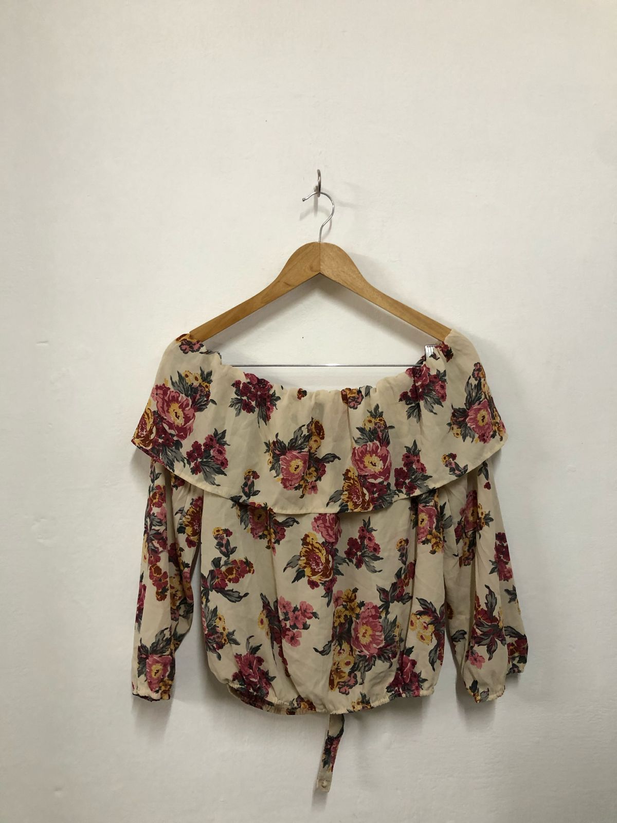 Brown Floral Off-Shoulder Top