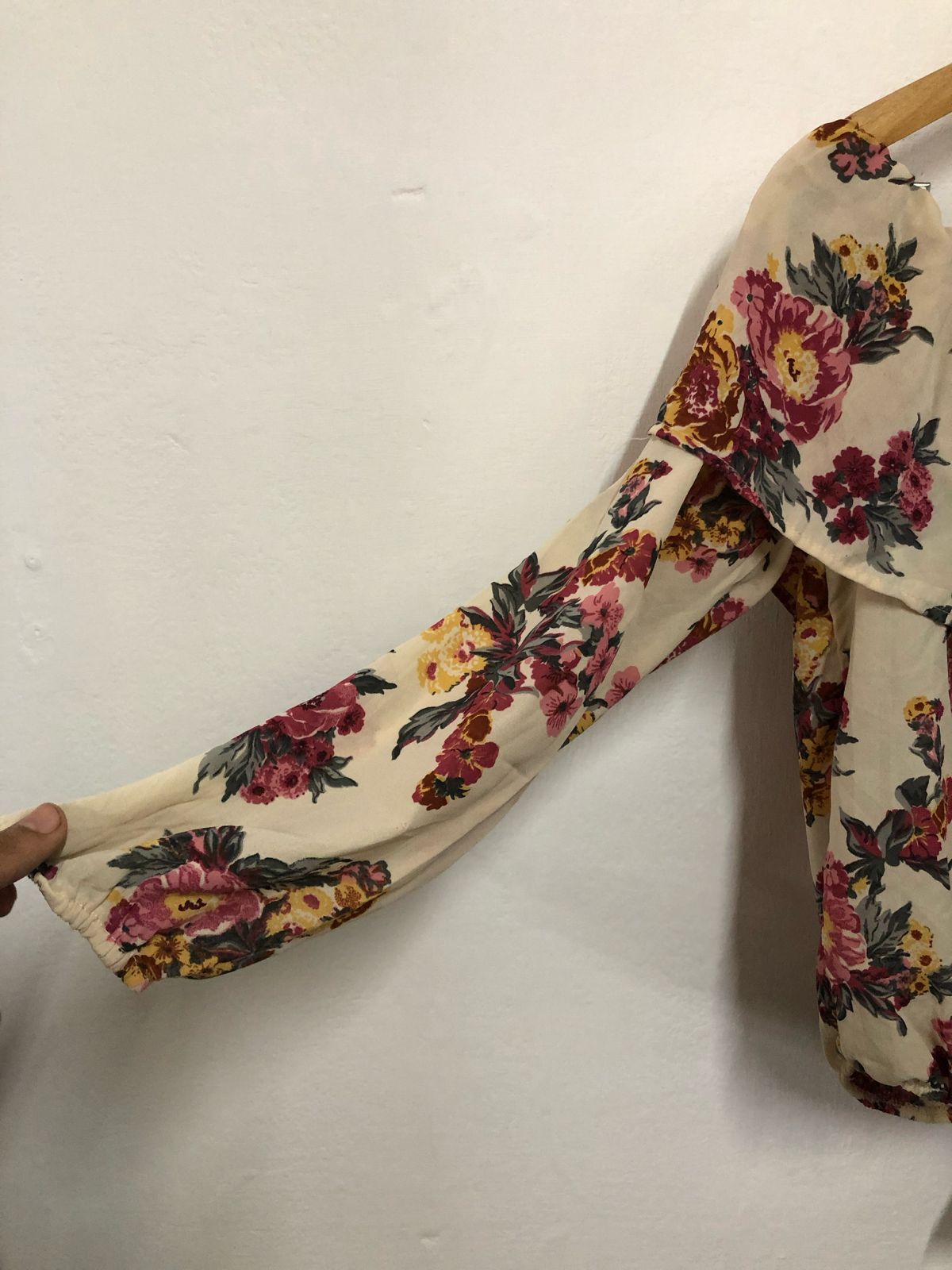 Brown Floral Off-Shoulder Top