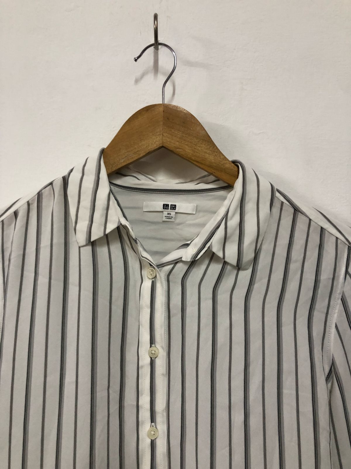 White Striped Button-Up Shirt