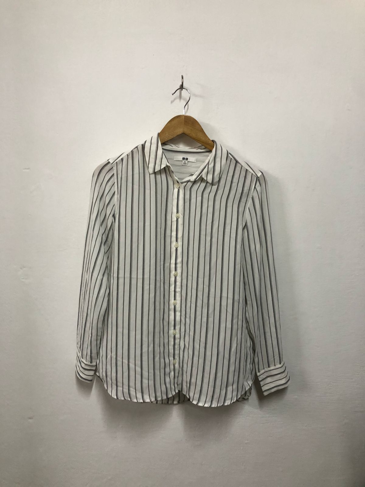 White Striped Button-Up Shirt