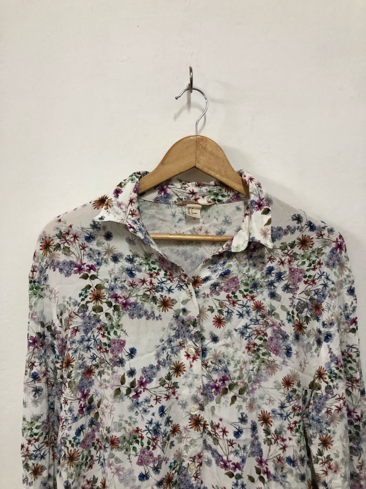 White Floral Button-Up Shirt
