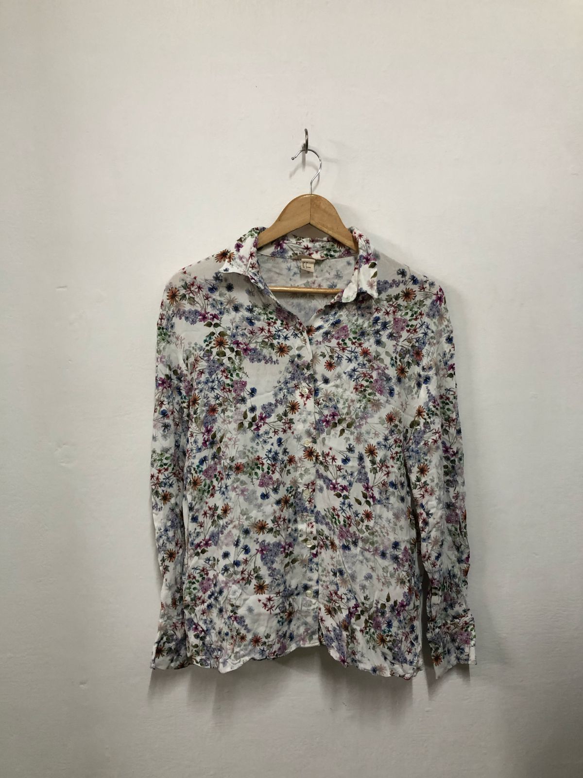 White Floral Button-Up Shirt