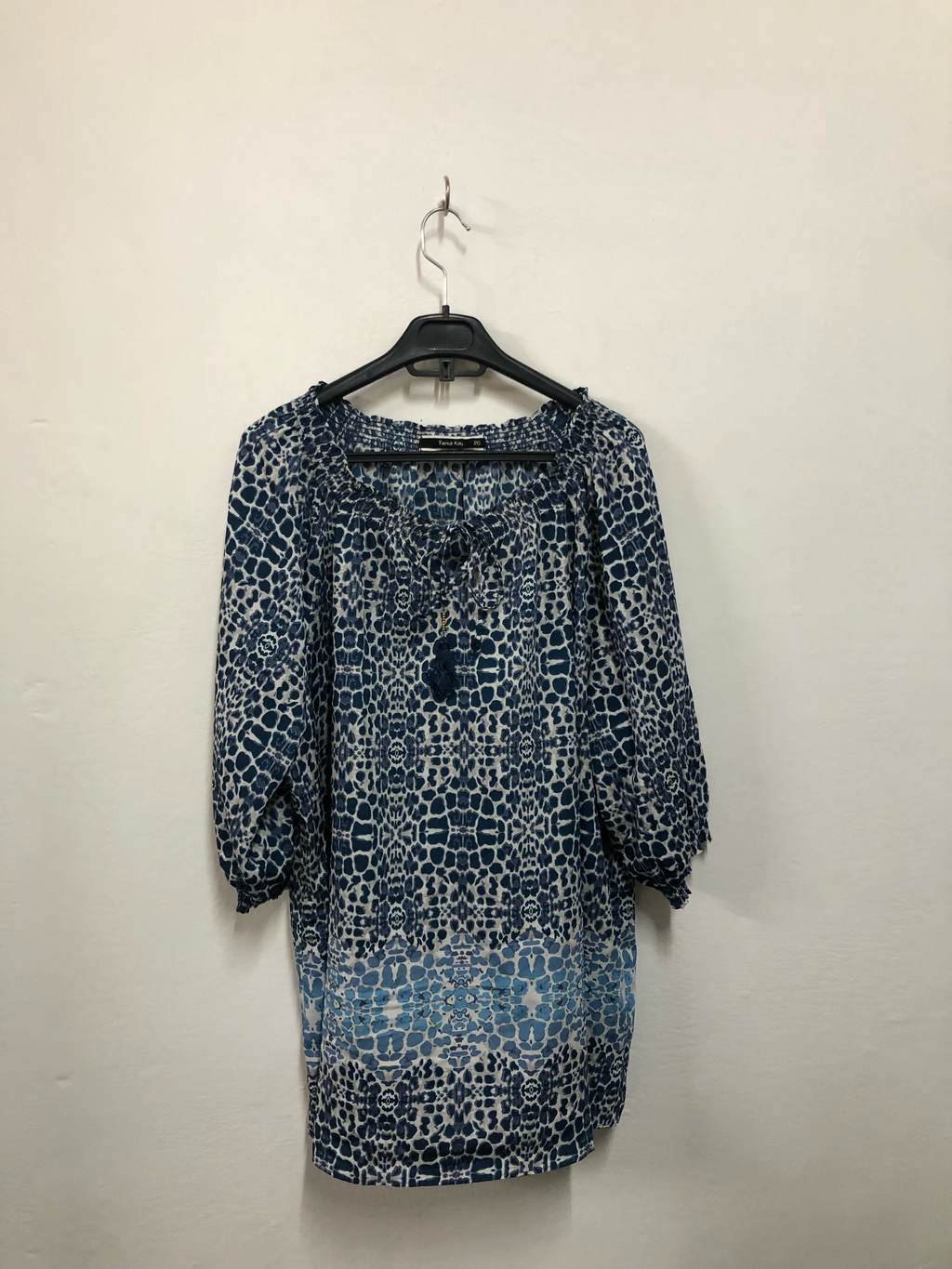 Blue & White Printed Top