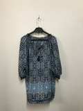 Blue & White Printed Top