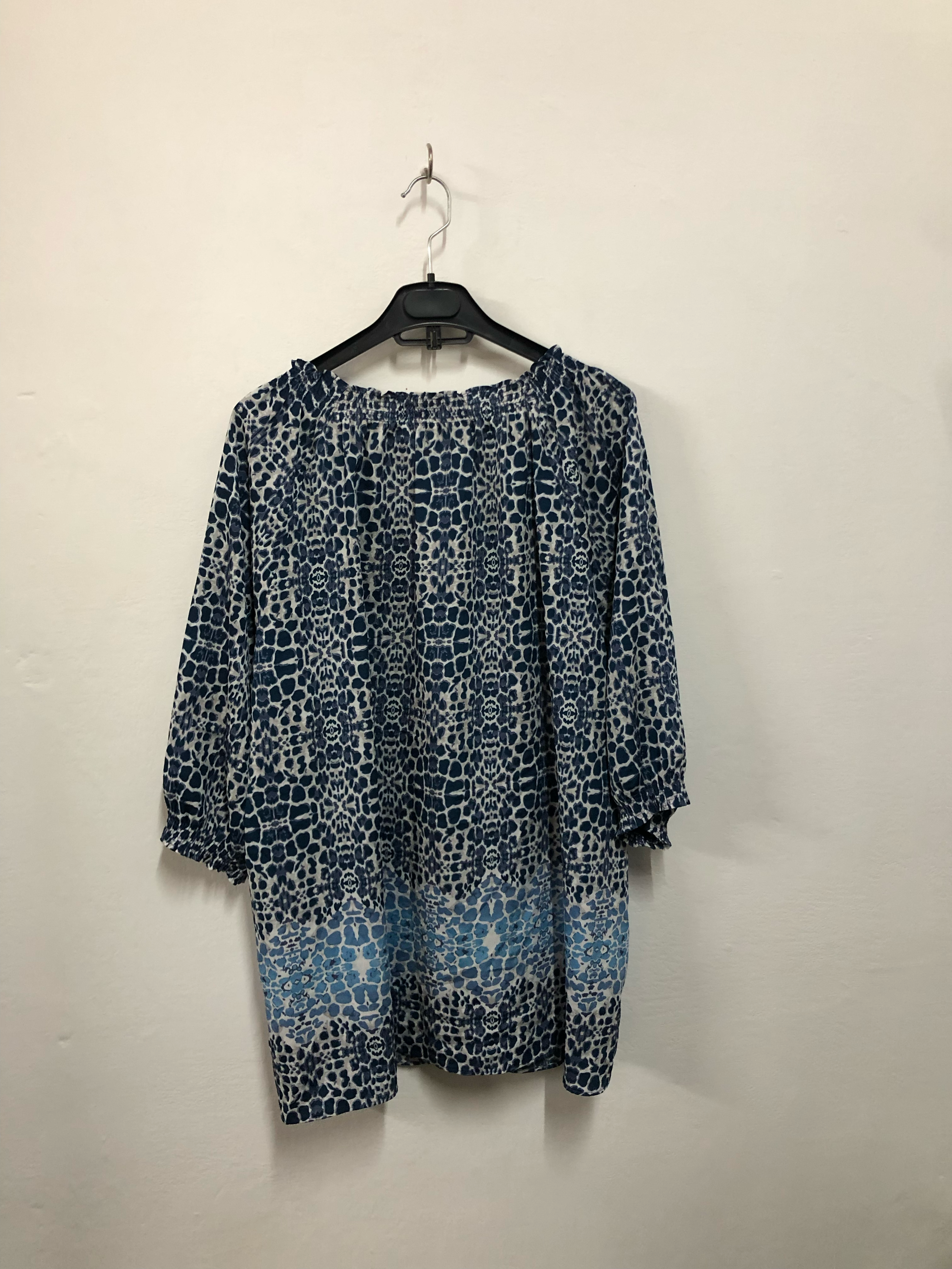 Blue & White Printed Top