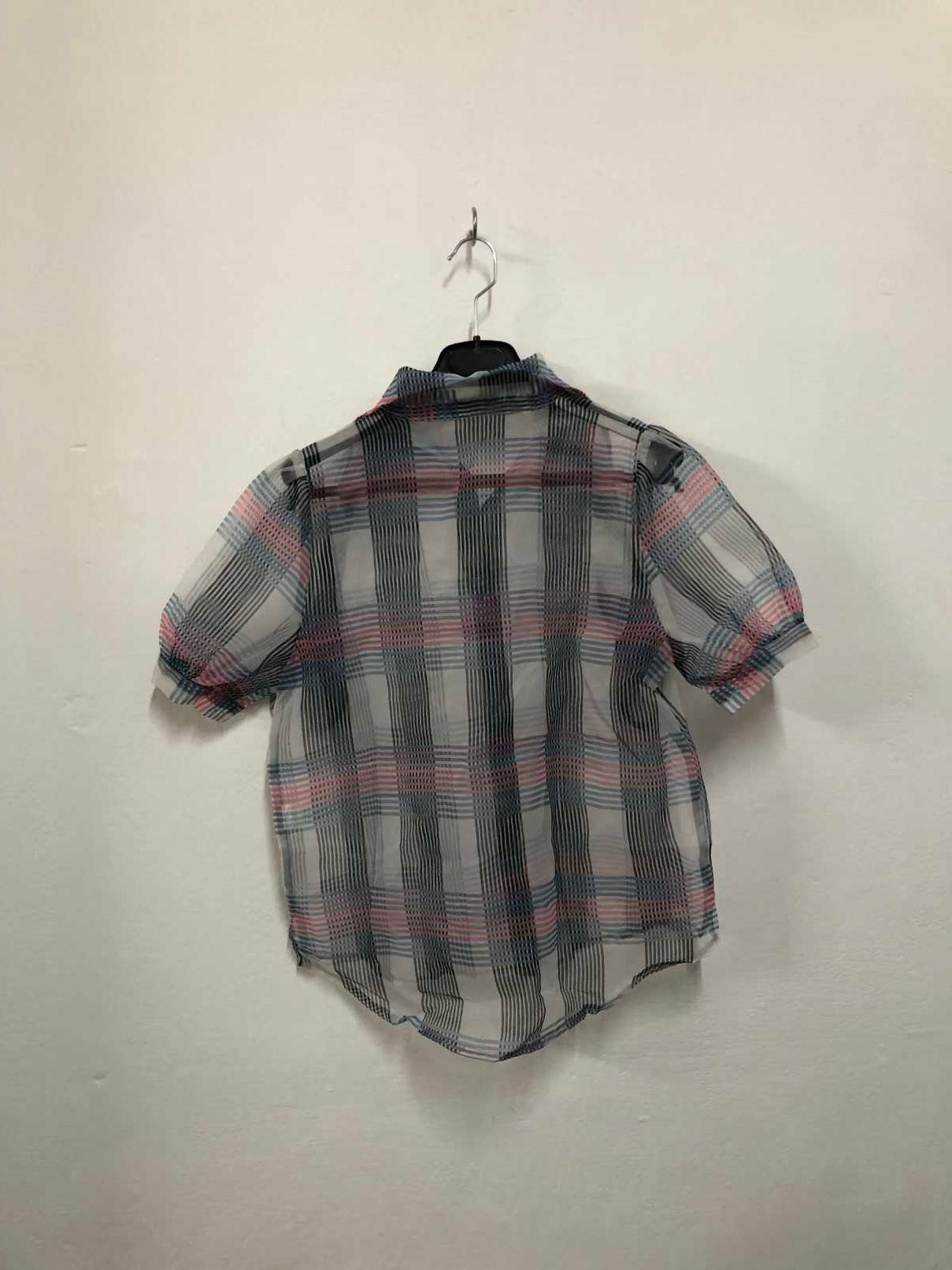 Sheer Plaid Overlay Top