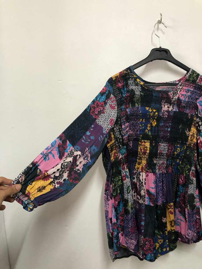 Patchwork Smocked Top