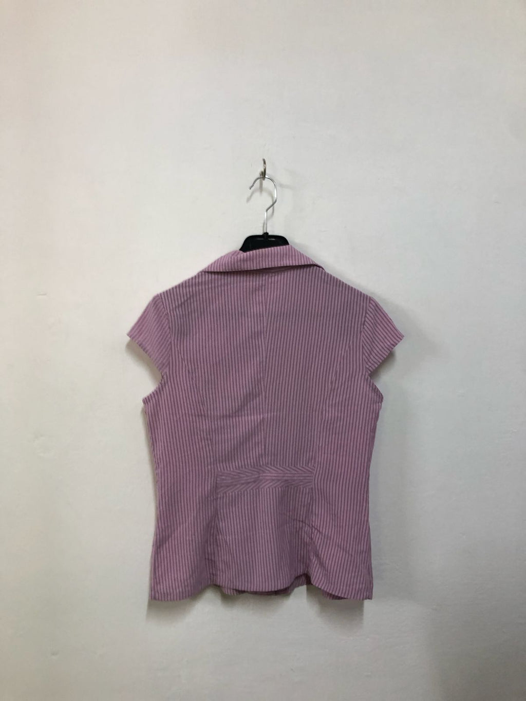 Violet Pinstripe Button Top