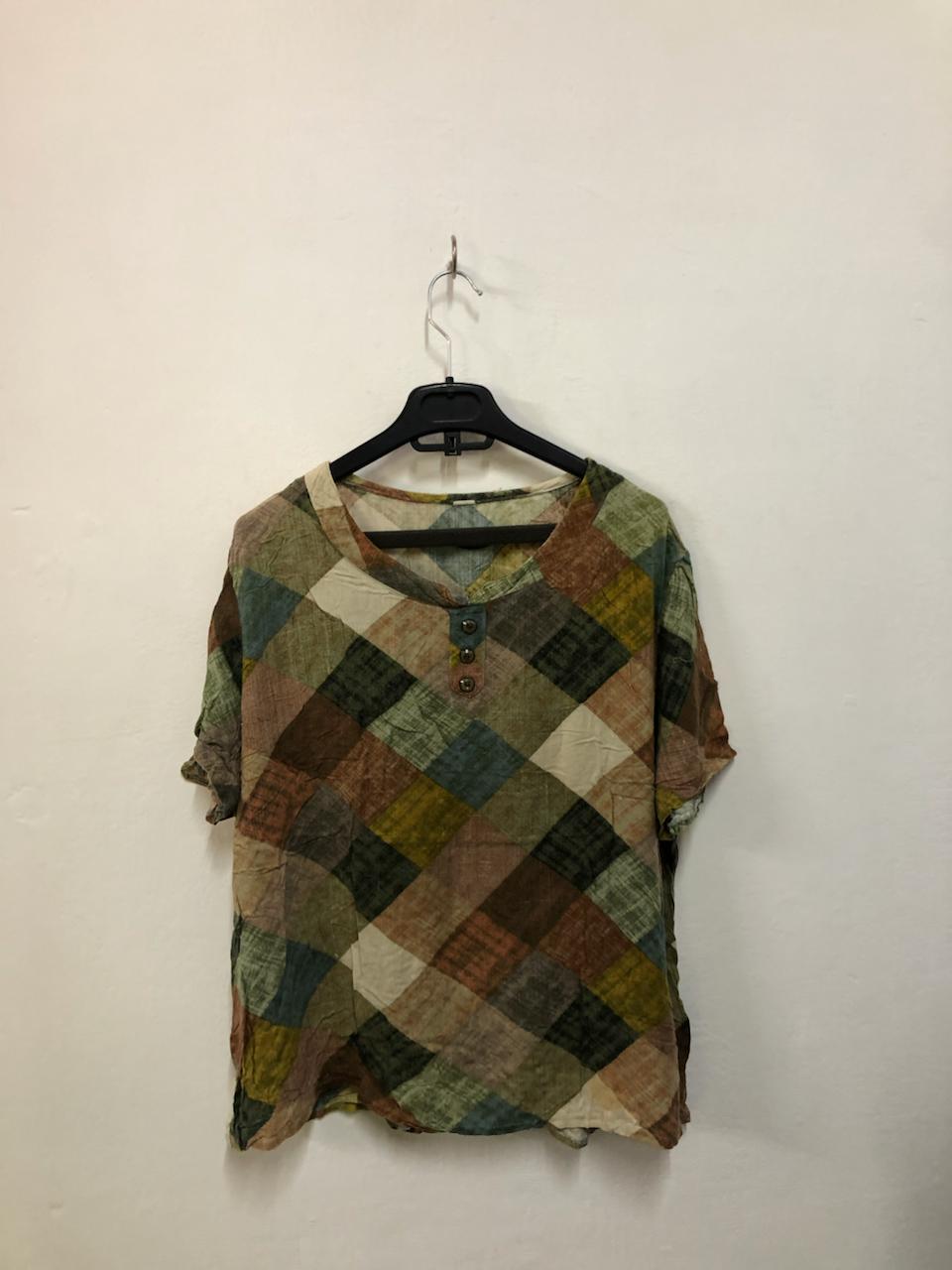 Multi colour Patchwork Print Top